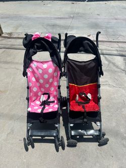 Mickey and Minnie strollers Mickey  z zzz and Minnie strollers