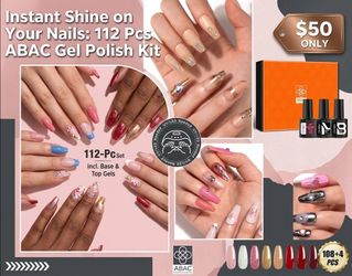 ABAC Gel Polish Kit - 112 Pcs Set with Base & Top Gel