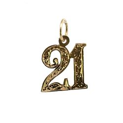 Men’s Women’s 14k Yellow Gold 21 Number Charm Pendant For Necklace GP3104830