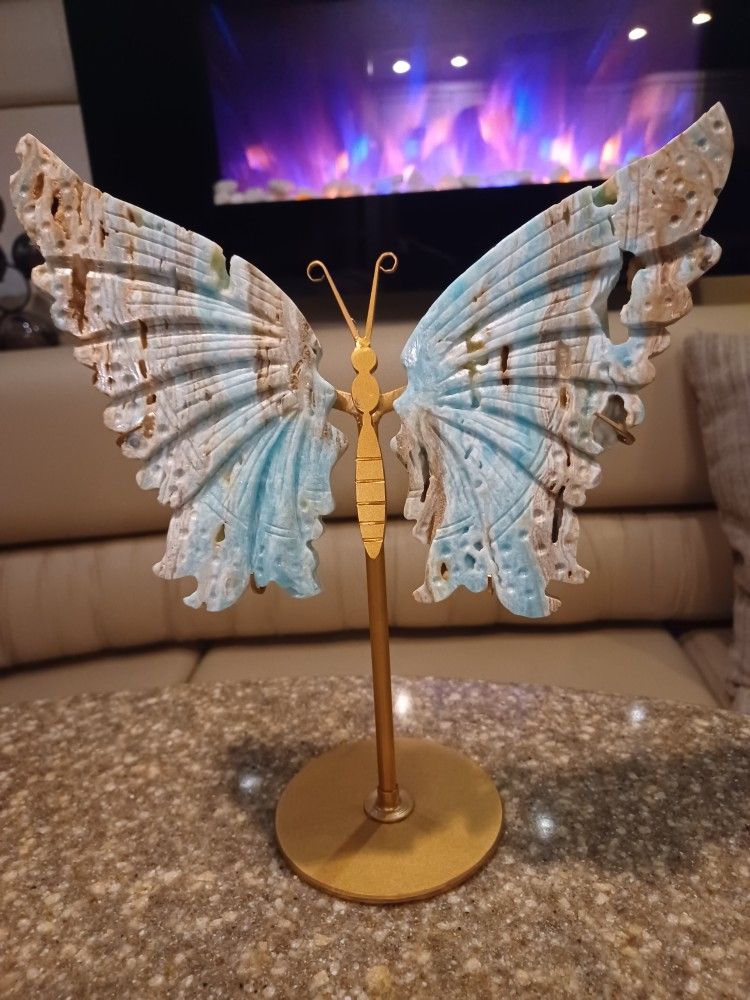 Hemimorphite Butterfly With Stand,All Products : American Fashion Style Bags On Sale