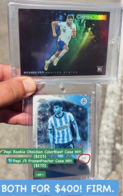 Ricardo Pepi Obsidian ColorBlast RC & Topps Chrome /5 FrozenFractor