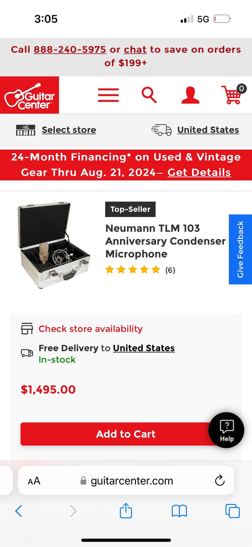 Neumann 103 tlm Anniversary Edition Large-Diaphragm Condenser Microphone