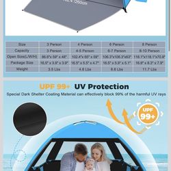 🔥Brand new🔥 Beach Tent Sun Shelter for  4Person, UPF 50+ UV Protection Beach Canopy, Lightweight and Easy Setup Cabana, Portable Shade Tent