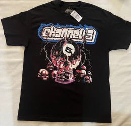 Men’s Graphic Skull Channel 5 Black T Shirt Size Medium 