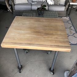 Butcher Block Table Cart