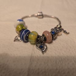 9.25 Silver Bracelet With Charms 