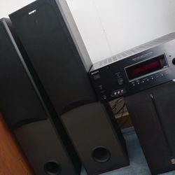 Surround Sound Sonny Amplifier And Speaker And Yamaha Subwoofer