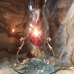 PartyLite Hurricane Shade/Versailles Stand/Glass Stand