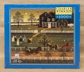 Charles Wysocki puzzle The Boccie Ladies of Martha’s Vineyard 1000 pc MB 2005