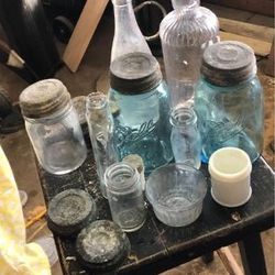 Vintage Mason Jars And Also Bottles