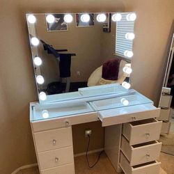 Led Drawer With A Glass Table 