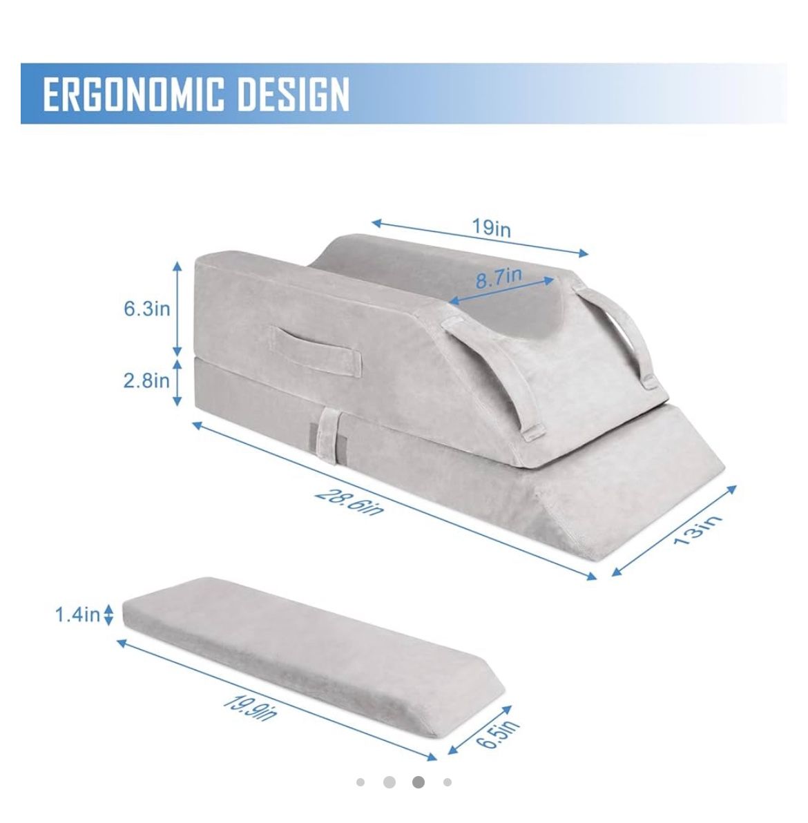 AZAMIA Leg Elevation Pillows for After Surgery, Adjustable Single Leg Pillows, Memory Foam Leg Foot Elevation Pillows with Handles