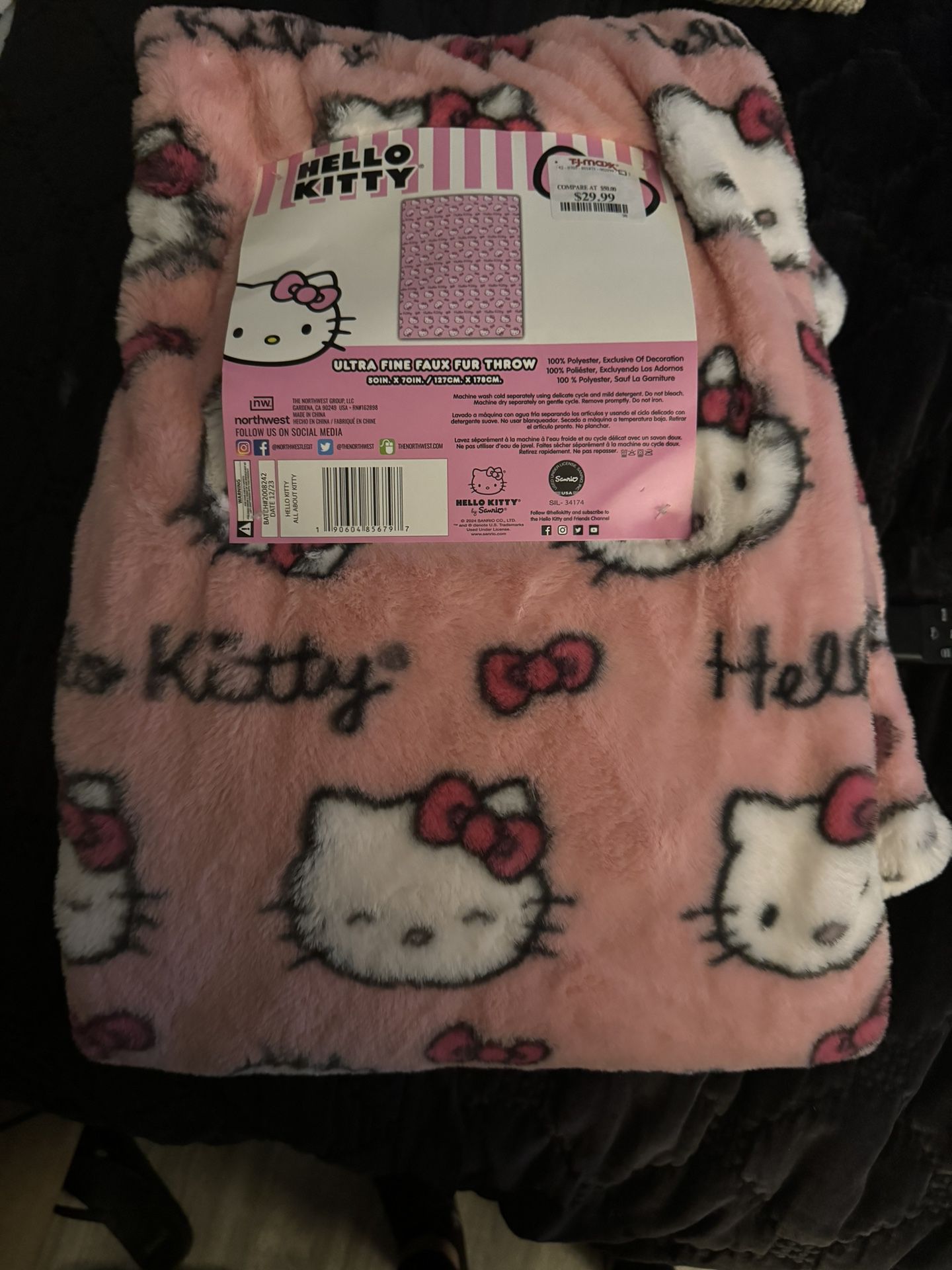 Hello Kitty Faux Fur Throw $60