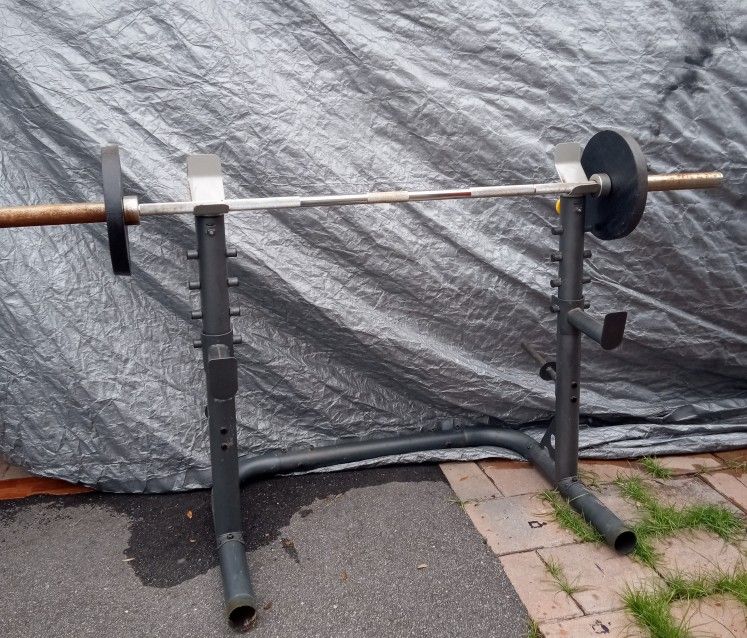 Squat Rack, Olympic Bar & Pair35lb. Plates
