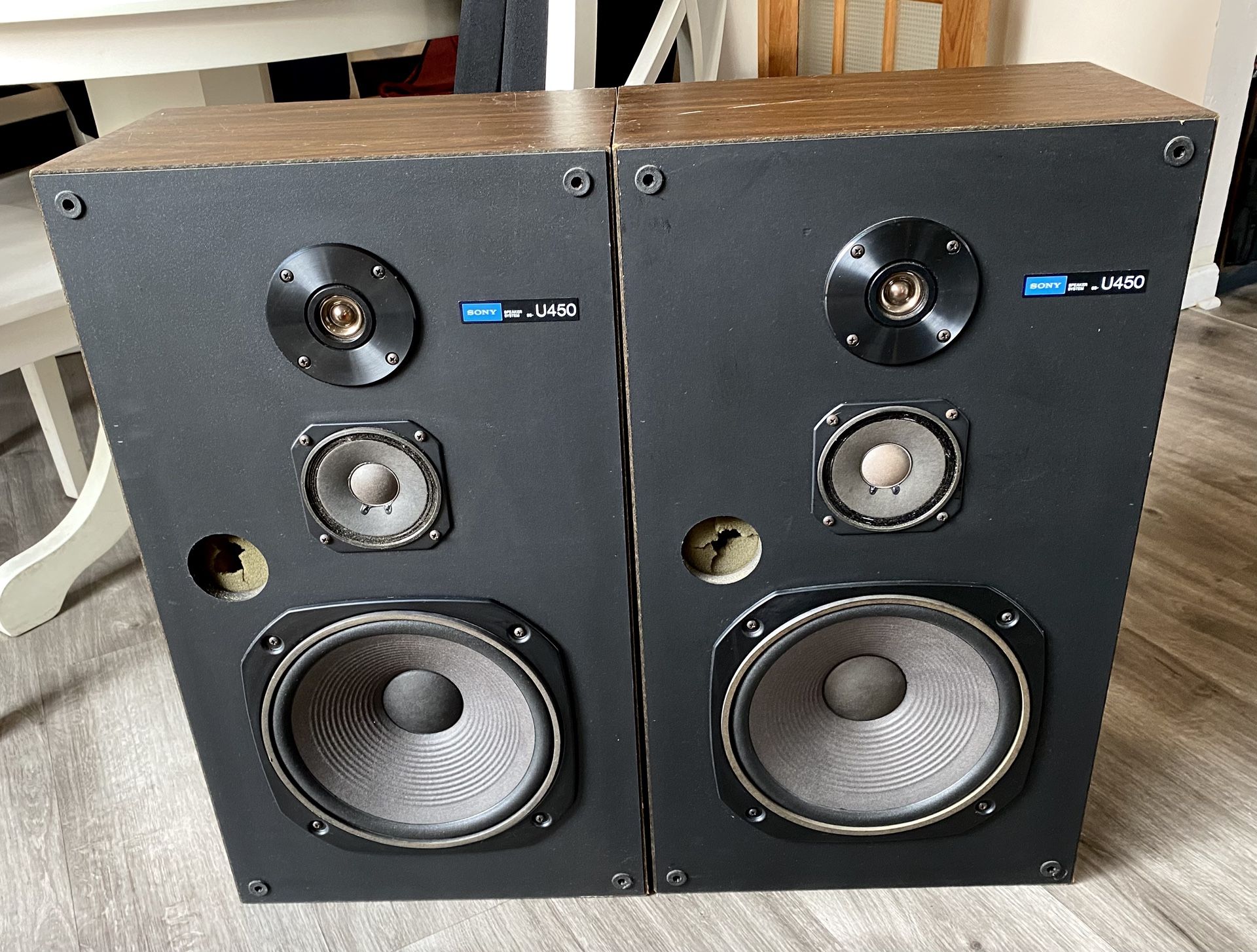 VINTAGE SONY SSU-450 3-WAY FLOOR SPEAKERS