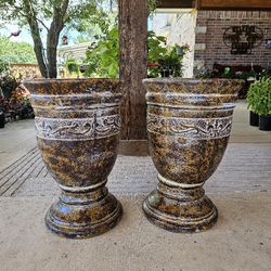 Brown Rustic Medium Size Urns Clay Pots, Planters, Plants. Pottery, Talavera $70 cada una