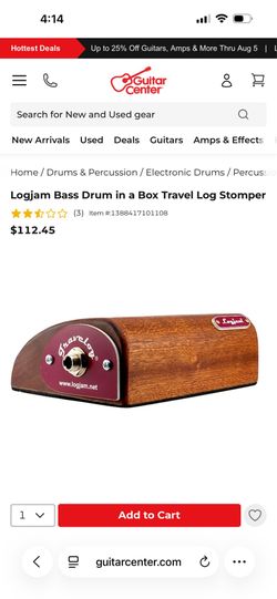 Logjam Bass Drum in a Box Travel Log Stomper