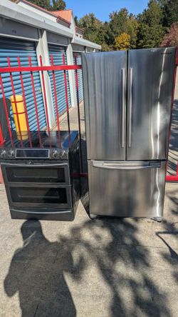 Samsung French Door Refrigerator and Electric Range Set