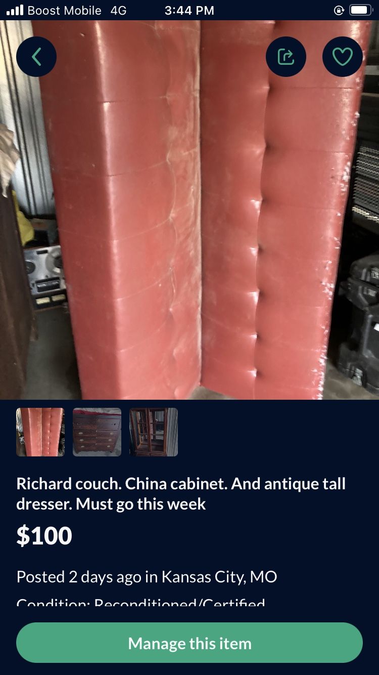 Retro couch and barstools. Must go this week. Westport area