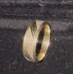 2 toned wedding Ring band  with Diamond  cut /or Textured Finish