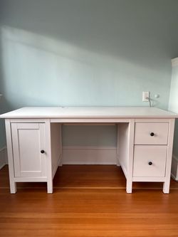 IKEA Hemnes White Desk with Storage