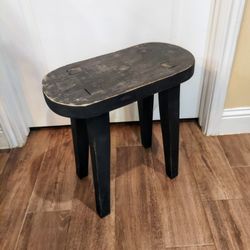 Woodland Carved Wood Accent Table - Black - Threshold Stool