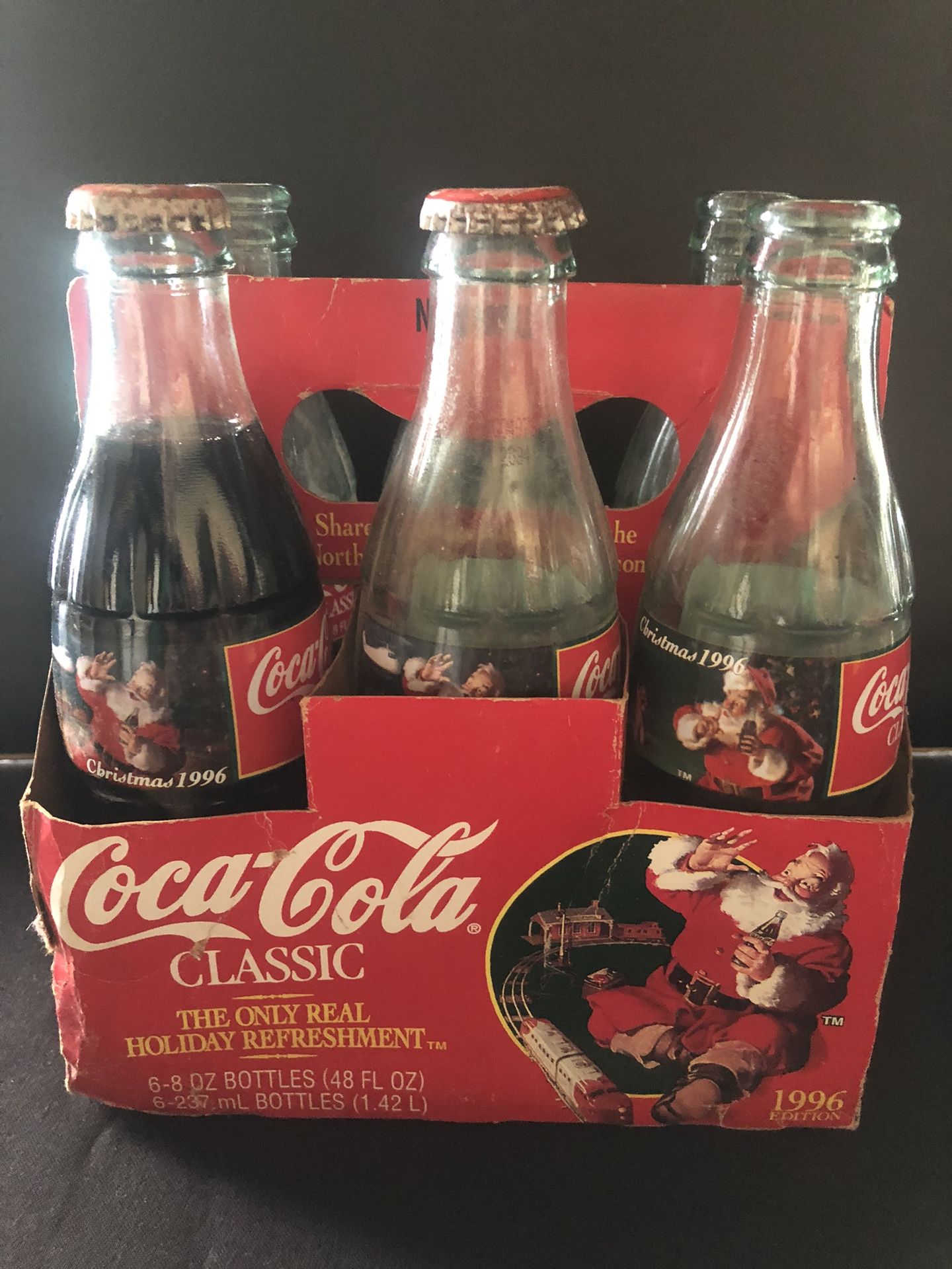 Vintage 1996 Coca Cola Christmas Bottles