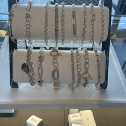 Solid 100% Sterling Silver Bracelets New