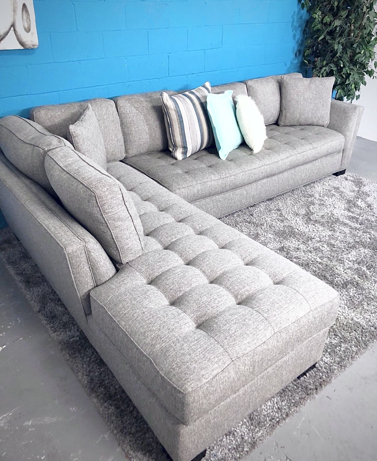 Calvin Heights 2 Pc Left Arm Chaise XL Sectional Couch Sofa Online for 1800