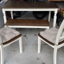 Table With 2 Chairs And A Bench