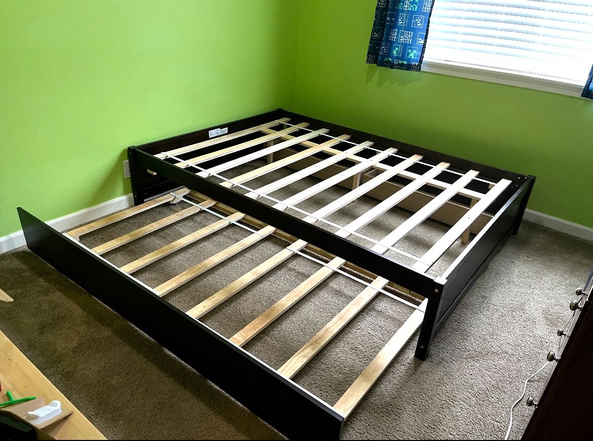 Full Size Trundle Bed With Twin Mattress And Drawers