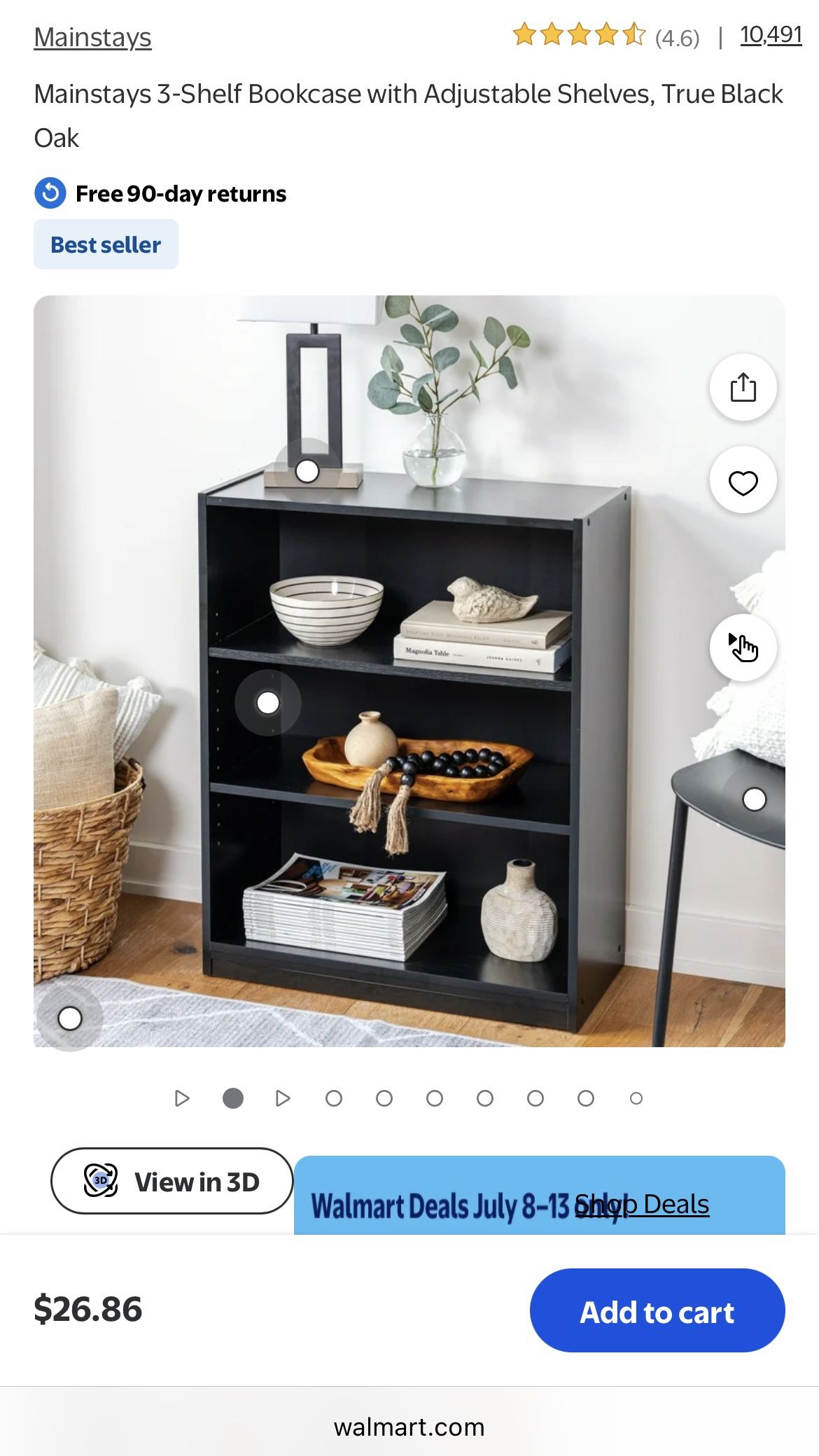 Walmart’s Best Selling Black Bookcase