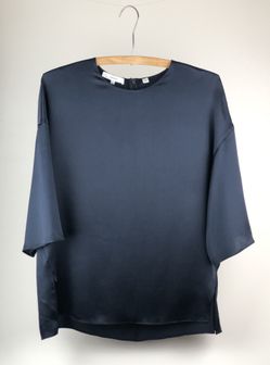 NEW Vince Camuto Satin Top - Navy Blue - Small - No Tags. Orig. $285.