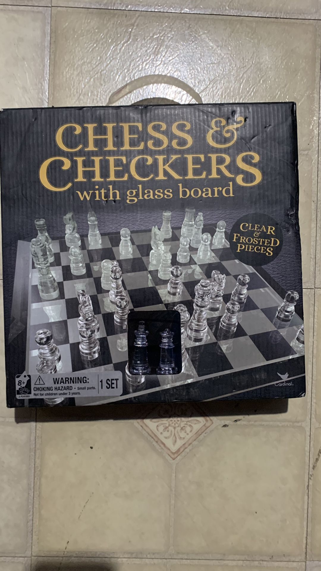 Chess & Checkered With Glass Board