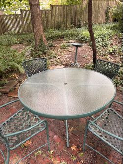 6-Piece Outdoor Patio Dining Set – Glass Table + 6 Chairs