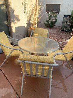 Patio Table and 4 Chairs Set