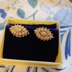 Beautiful Gold Plated Cz Earrings Free With Another Purchase 
