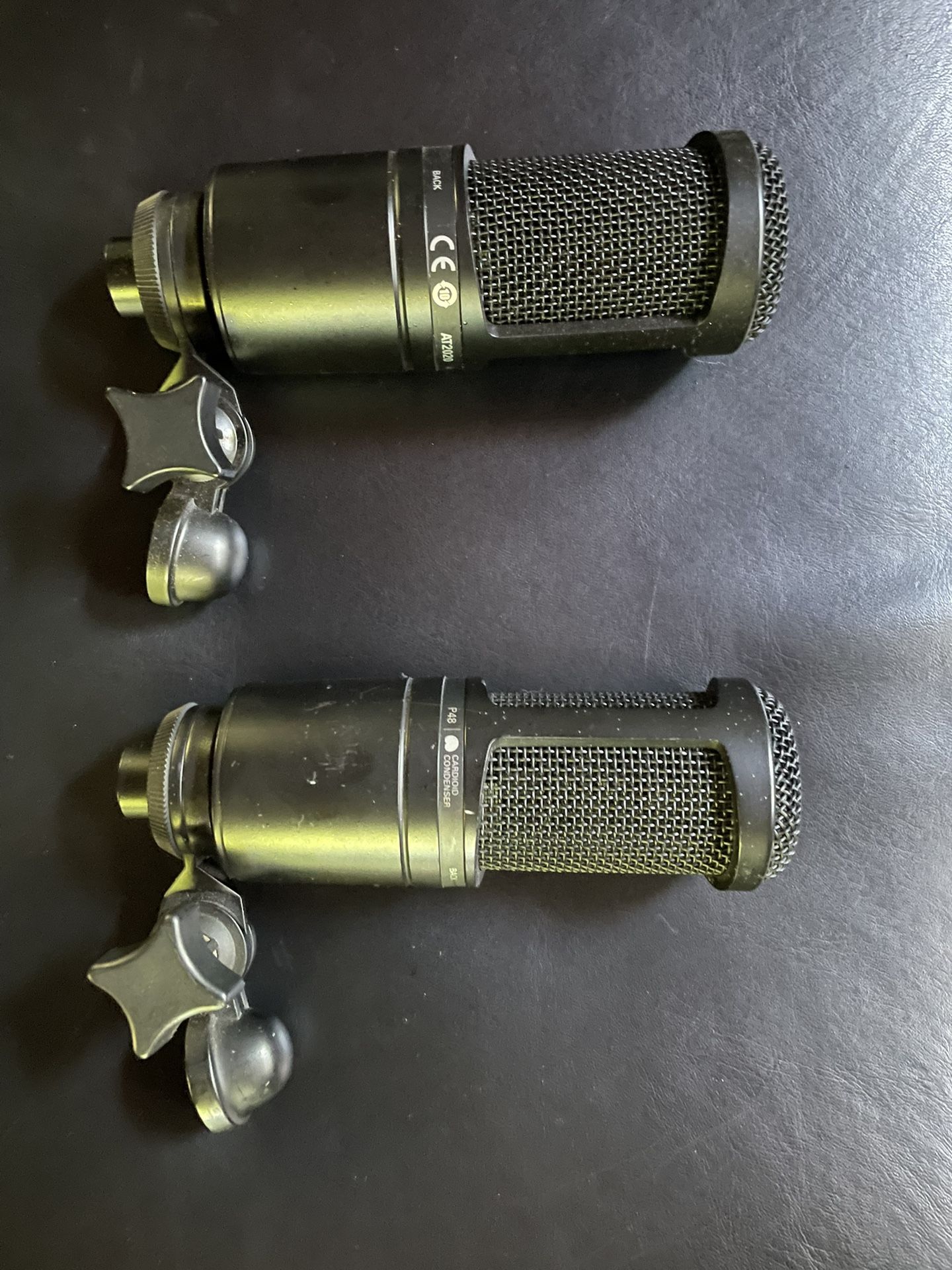 Pair (2) Audio-Technica AT2020 Cardioid Condenser Microphones