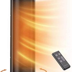 PTC Space Heater, 1500W Fast Heating Ceramic , 24” High Tower Heater, Oscillating Portable & Quiet with Remote ECO Mode 12H Timer Tip-Over Switch Over