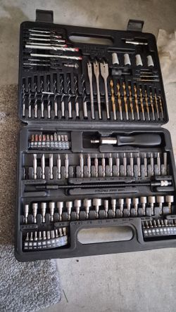 Large Drill Bit and Driver Bit Set with Case