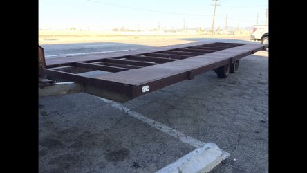 Custom heavy duty lowboy flatbed trailer pontoon boat mover