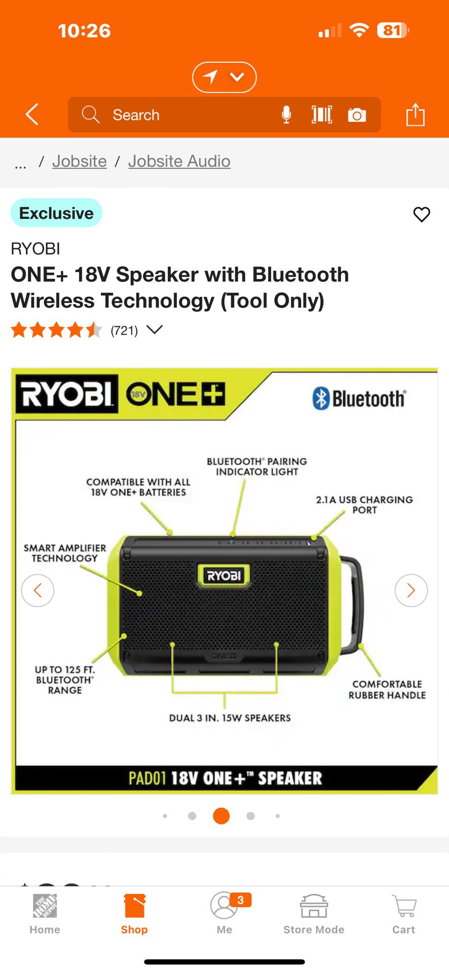 Ryobi Bluetooth Speaker