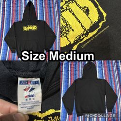 Rancid Vintage Black Sweater Hoodie Men's Size Medium Machete 2004 Jeerzes