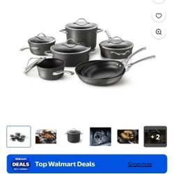Calphalon Contemporary Hard-Anodized Aluminum Nonstick Cookware Set, 12-Piece, Black

