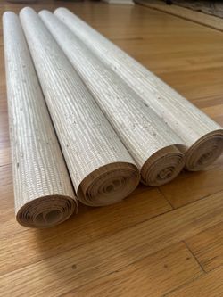 Grasscloth Wallpaper in White and Beige