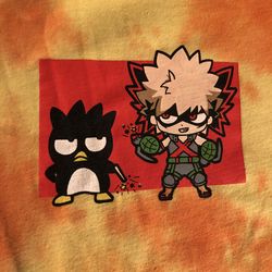 My Hero Academia X Hello Kitty Men's XL Bakugo Tie Dye T-Shirt Sanrio Japan Anime
