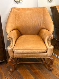 Wingback leather chair