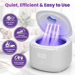 new Ultrasonic Retainer Cleaner – 49kHz Denture Cleaner for Mouth Guards, Retainers, Aligners, Jewelry – 220ml Stainless Steel Tank Ultra Sonic Cleani