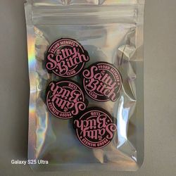 Silicone Focal Beads - Pink Salty Bitch Club - Total Of 4
