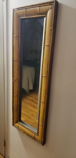 Two Vintage Tall Wall Mirrors – Ornate Gold & Bamboo Style Frames